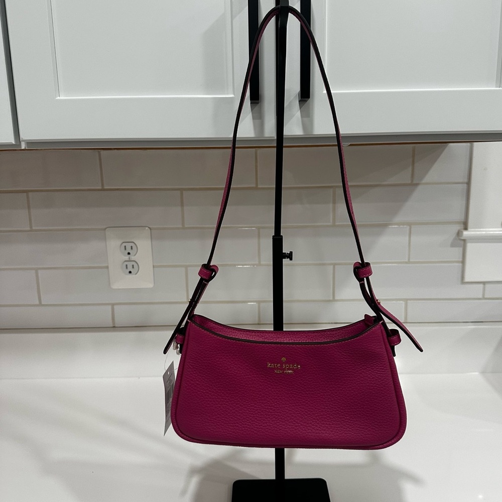 kate spade Juliette Pebbled Leather Small Shoulder Bag Nouveau Rose Pink NWT - Picture 3 of 11